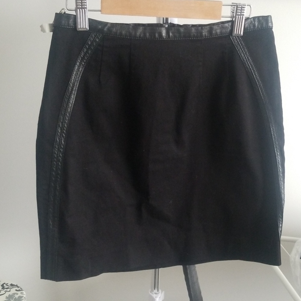 H&M black mini with leather detailing